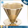 Permanent 2 /4 cup clever pour over coffee dripper /cone shape coffee filter strainer with scoop